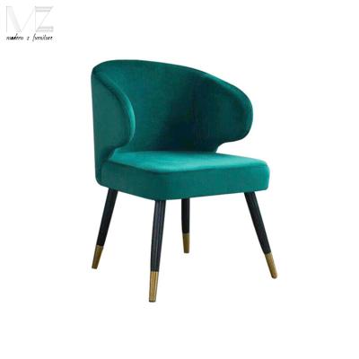 China Hot Sale Modern Rotating Dining Chairs Thick Fabric and Matte Metal Dining Room Chair for Dining Room for sale