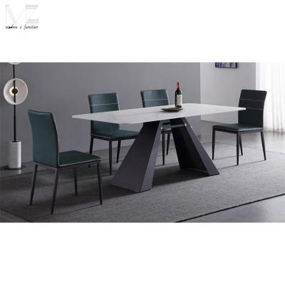 China Modern Modern Gold Stainless Steel Stone Marble Clump Dining Tables Dining Tables For Dining Room for sale