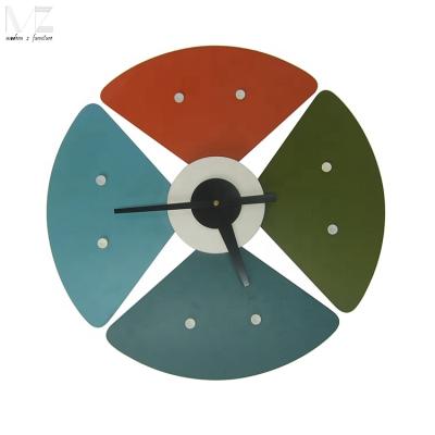 China Petal Style Antique Modern Decorative Wall Hanging Multi Color Wooden Clock for sale