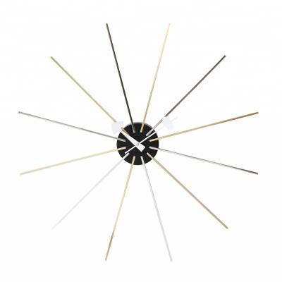 China Large Antique Modern Metal Style Decorative Luxury Dish Wall Clock for sale