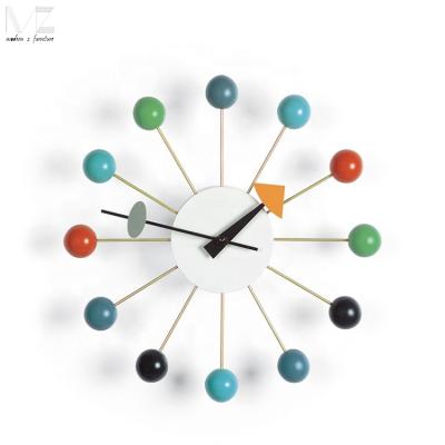 China Metal Antique Modern Home Dish Style Decorative Colorful Quartz Wall Clock for sale