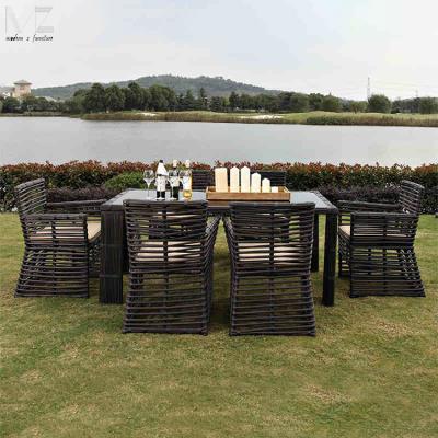 China Contemporary Outdoor Furniture Set PE Rattan Aluminum Frame Garden Furniture for sale