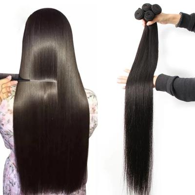 China Double Weft Real Hair 100g Long Lasting Natural Silky Straight Wave Machine Tangle Easy Free To Dye Brazilian Hair Weave Bundles for sale