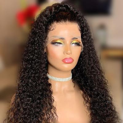 China 100% Curly Virgin Hayo Intact Raw Human Hair 26 Inch Curl 150 180 Density 12a Grade Brazilian Hair Wigs Curly for sale