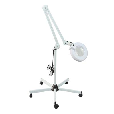 China Floor Adjustable Stand Led Magnifying Lamp, Hospital Beauty Clinic Magnifying Glass With LED Magnifying Lamp for sale