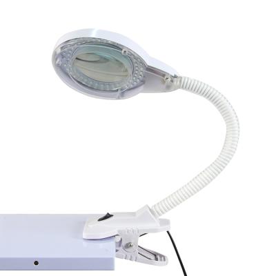 China Adjustable Lab Desk Repair Illuminated Gooseneck Led Magnifier Lamp 5 Diopter 6 220v for sale