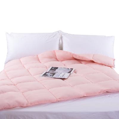 China Home Luxury Fabric Allergy Microfiber King Size Pink Cotton Low Comforter Insert Quilted for sale