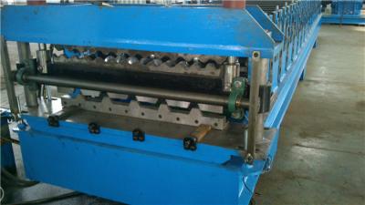 China Blue 5 m/min Roof Panel Glazed Tile Roll Forming Machine With 18 Forming Stations for sale