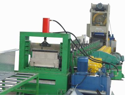 China High Frequency Auto Cable Tray Roll Forming Machine After Cutting , Green for sale