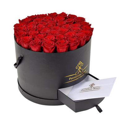 China Unique Luxury Recycled Materials Wholesale Cardboard Paper Flower Box BK19B With Custom Floral Logo Print Packaging Company For Gift for sale