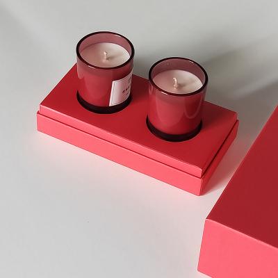 China Recycled Materials 2 Pieces Packing Long Scented Candle Paper Gift Box for sale