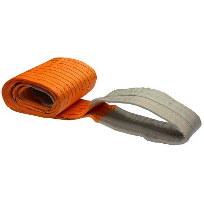 China 10000kg Polyester Flat Webbing Slings 10 Ton 1/2/3/4/5/6/8/10m Flat Lifting Sling Polyester Webbing Sling for sale