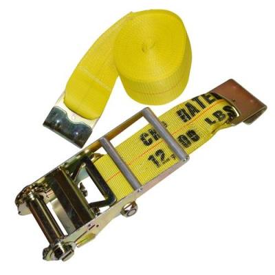 China Polyester 4-Inch Ratchet Strap With Flat Hooks for sale