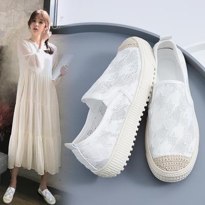 China Sexy princess fisherman shoes flats lace wedding shoes lightweight white breathable women lady casual shoes plus size for sale