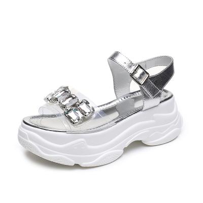 China New Color Summer Anti-odor Female Waterproof Sandal Table Casual High Heels Shoes for sale