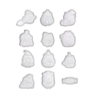 China Sustainable Christmas Halloween theme cookie mold Baking fondant dessert stamp mold cookie cutter for sale