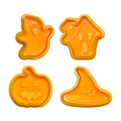 China Sustainable 4 PCS  Halloween themed spring mold   Plastic Biscuit Press Cake Fondant  kitchen utensils for sale