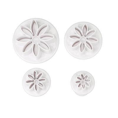 China Sustainable 4 Pcs Little Daisy Cookies Spring Mold Cookies Mold Cutter Press Biscuit  For Baking for sale