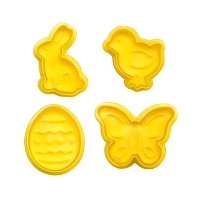 China Sustainable 4 Pcs Easter Cookies Spring Mold cookies Mold cutter Press Biscuit  For Easter Day for sale