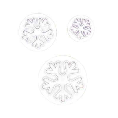 China Sustainable Snowflake Shape Cake Pattern Fondant Tool Cookie Cutter diy cookie stamp Christmas theme for sale