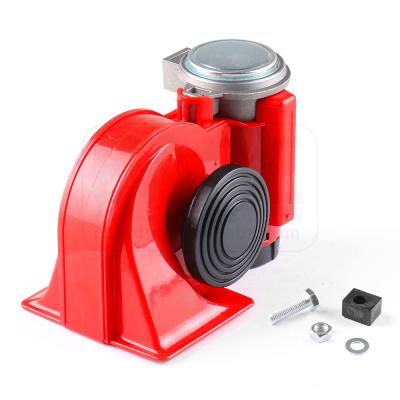 China ABS+Copper TZ-334 12V Auto Twin Horn 24V Dual Tone Compact Air Horns Nautilus Red Compressor Horn For Truck Car Van Bus for sale