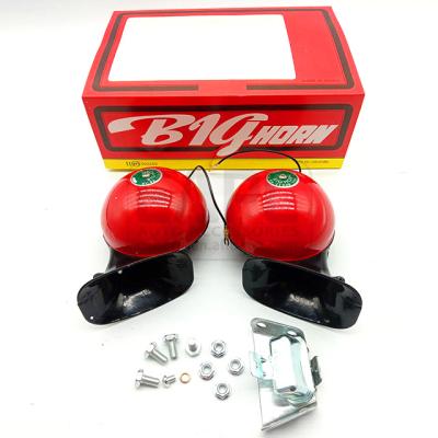 China Dual Tone Red Electric Sport Snail Horn Truck Vehicle Dodge Use Iron TZ-125R 12V Big Horn Turbine For U.S.A. Cars for sale