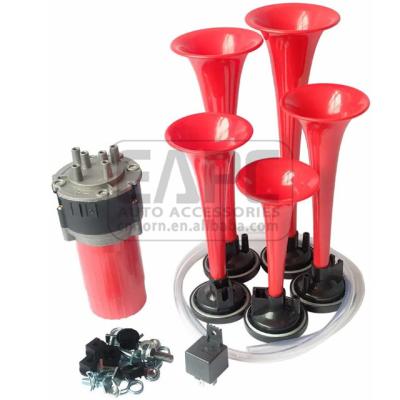 China Durable ABS+Metal 12V Musical Horn Dixie Melody Air Horn 5 Hose Compressor Car Truck Air Horn Loud Air Horn TZ-329 for sale