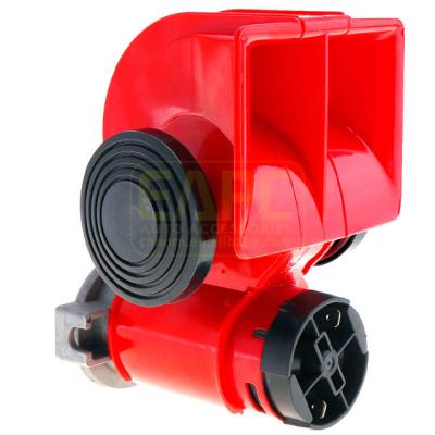 China ABS+Copper TZ-334 12V Auto Twin Horn 24V Dual Tone Compact Air Horns Nautilus Red Compressor Horn For Truck Car Van Bus for sale