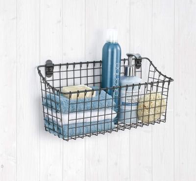 China Sustainable Home Wall Mounted Storage And Organization Vintage Extra Large Metal Wire Cabinet Storage Basket for sale