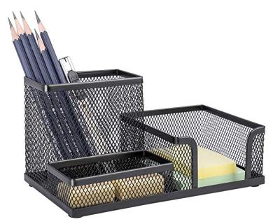 China Storage Back To School Desk Organizer Wire Metal Stationery Pen Holder for sale