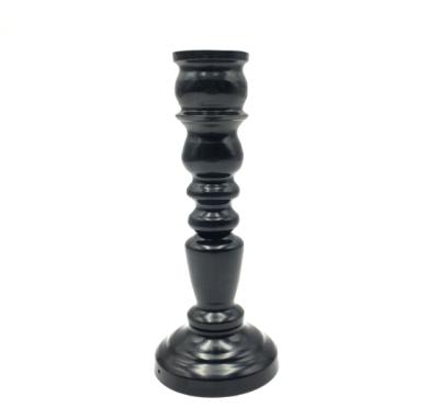 China Home Decoration Halloween Design Style Home Decor Metal Candle Holder Stand Black Pillar Stand for sale