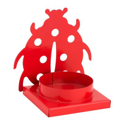 China Wholesale Home Decor Galvanized Iron Candle Holder Ladybug Metal Home Candle Holder for sale