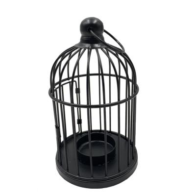 China ECO-frendly Halloween Decorative Special Design Black Birdcage Metal Candle Holder for sale