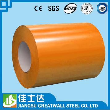 China Orange Yellow Color Coated Steel Coils PPGI Prepainted Galvanised Steel Coil for sale