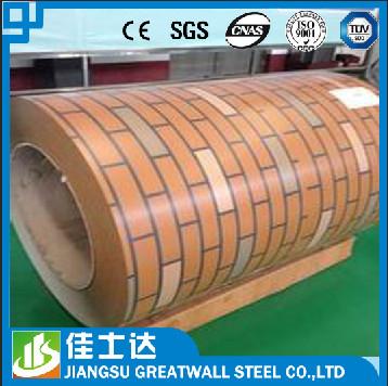 China Brick Grain Ppgi Steel Roofing Sheets / Prepainted Galvanized Steel Coil for sale