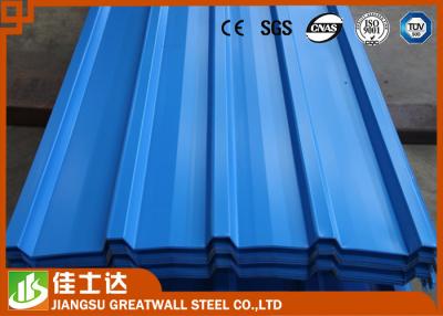 China La techumbre galvanizada sumergida caliente del metal artesona la teja de acero del color, azul del mar Ral5012 en venta