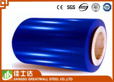 China Blue Hot Dipped Colour Coated Coils / Ppgl Coil 600-1250mm Width for sale