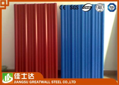 China Red Blue Colour Coated Roofing Sheets Used  PE , PVDF , HDP , SMP for sale