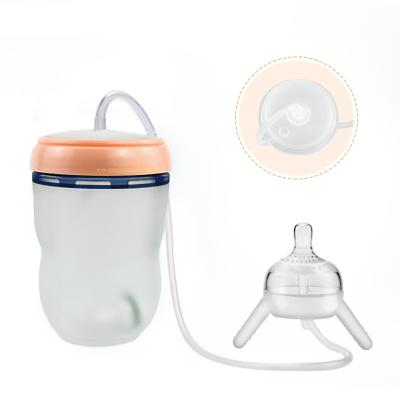 China Food Grade BPA Free BPA Free 100% Hand Bottle Free Anti Colic Self Feeding Baby Bottle System Silicone Milk Feeding Bottle for sale