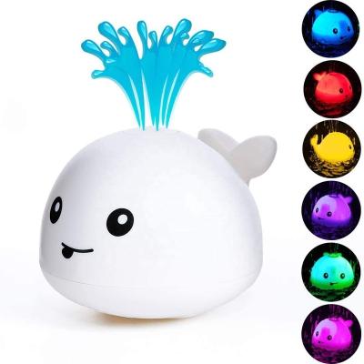 China Water Spray Toy Whale Baby Bath Toys Light Up Water Spray Bath Time Toys Fountain For Toddlers Kids Equip Water Spray Whale Bath Sprinklers Toys bathtub for sale