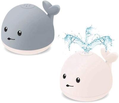 China Water Spray Toy Dropshipping Baby Bath Toys With Light Colorful Summer Bathtub Shower Toys Automatic Whale Induction Spray Water Bath Toy Kids for sale