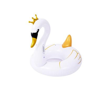 China Hot Selling Fun Swan Shape PVC Creative White Kids Children Indoor Outdoor Swimming Inflatable Float for sale