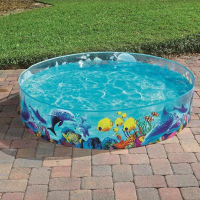 China Swimming Pool And Accessories Plastic Wholesale Cartoon Printed Round Kids Bathing Pool for sale