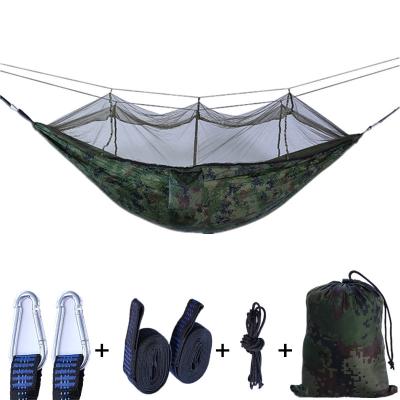 China Best Adult Selling Nylon Portable Outdoor Swing Camping Hammocks With Mosquito Net for sale