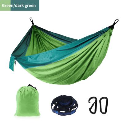 China Adult Hot Sale Outdoor Swings Strap Hook Hammock Portable Double Nylon Camping Hammocks for sale