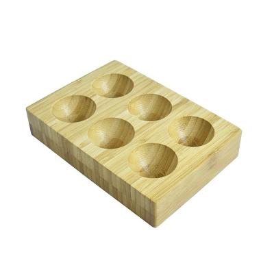 China Home.Restaurant.Bar.Hotel Cheap Price Wooden Bamboo Tray 6pcs Chicken Egg Holder For Fridge for sale