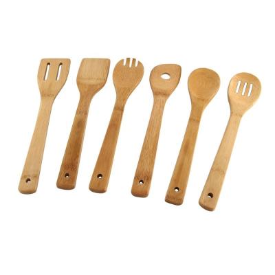 China Sustainable 6 Piece Commercial Kitchen Utensils Wooden Cooking Tools Cookware Sets Non Stick Bamboo Cookware Sets for sale