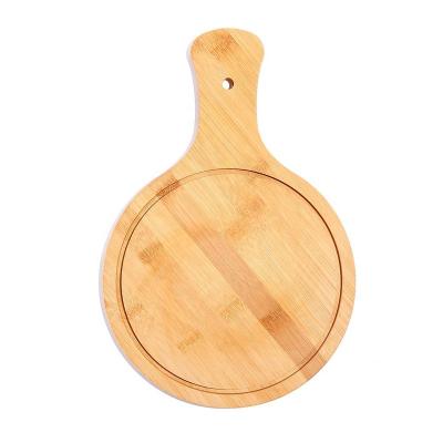 China Sustainable Cheap Italian Wooden Reusable Bamboo Pizza Dish With Handle for sale