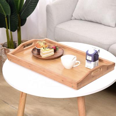 China Sustainable Hot Sale Wooden Serving Tray High Quality Durable Using Wooden Bamboo Tray For Breakfast for sale