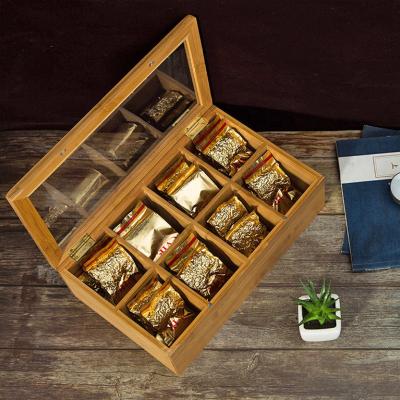 China Cheap Viable Luxury Wooden Chest Storage Box Custom Tea Coffee Tea Bag Bamboo Storage Boxes Organizer for sale